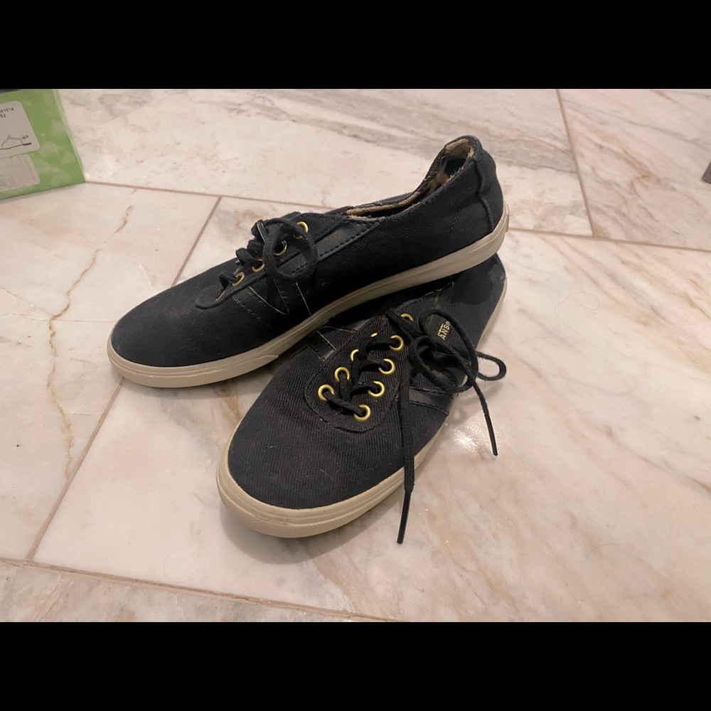Vans black with cheetah inside